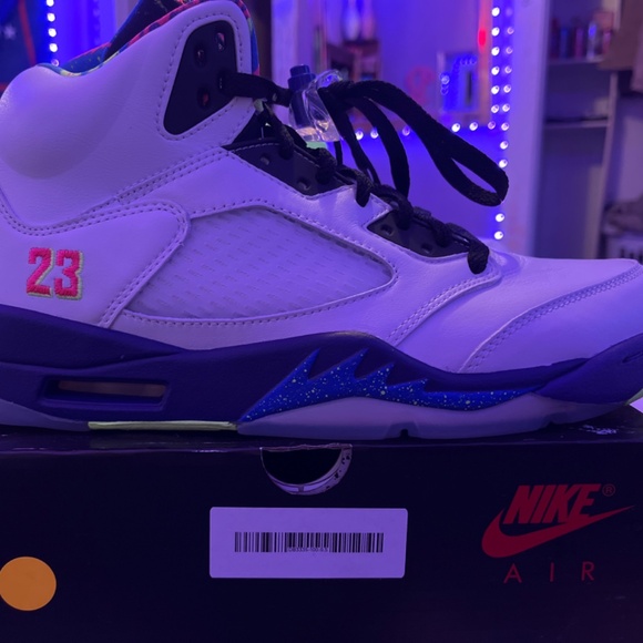 Air Jordan 5 Retro White Ghost Green Court Purple size 9.5 - Picture 3 of 5